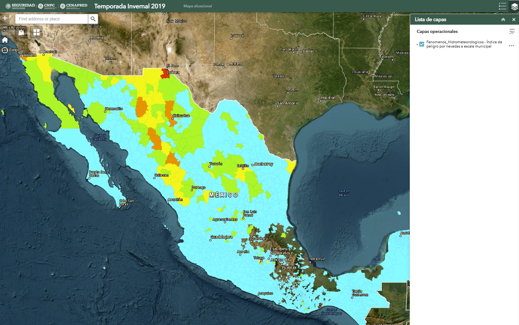 Situational Map for Winter Season
